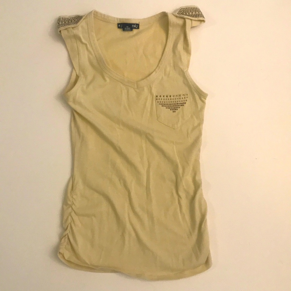 Yellow Studded Eye Candy Tank Top